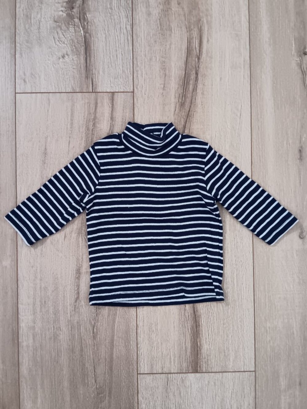 🔥4 for $20🔥Kimbaloo Baby Striped Turtleneck Snap Back Navy Blue Size 3M